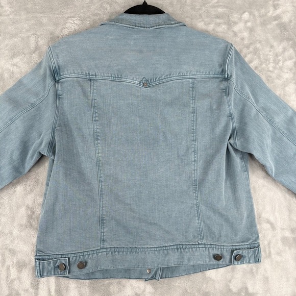 Liverpool Denim Jacket Bluestone Light Wash Button Front Women Long Sleeve Large - Picture 4 of 16